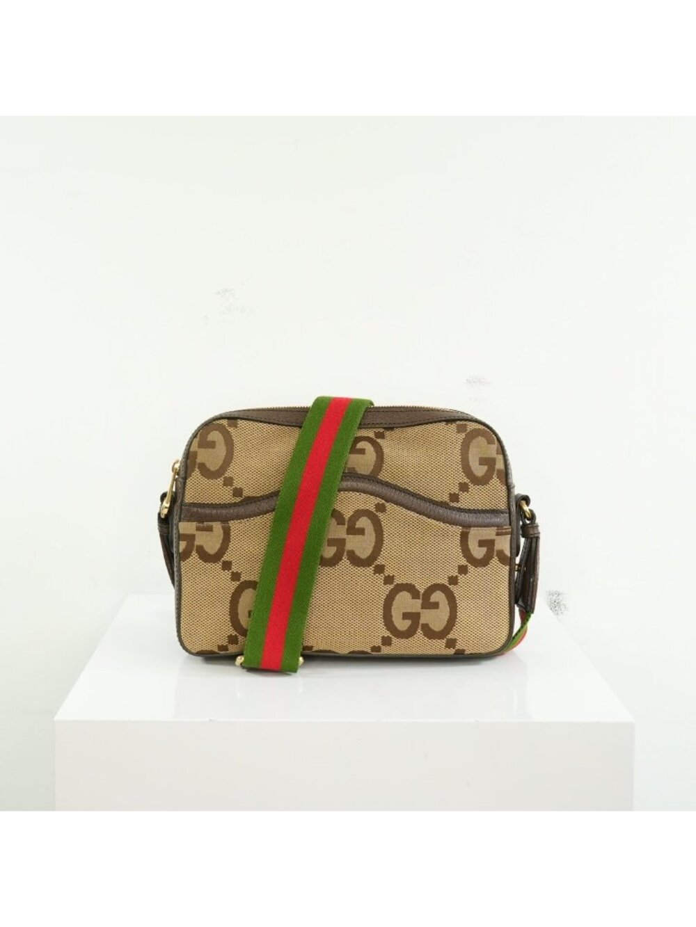 Gucci Brown Jumbo GG Canvas Messenger Bag FULL SET